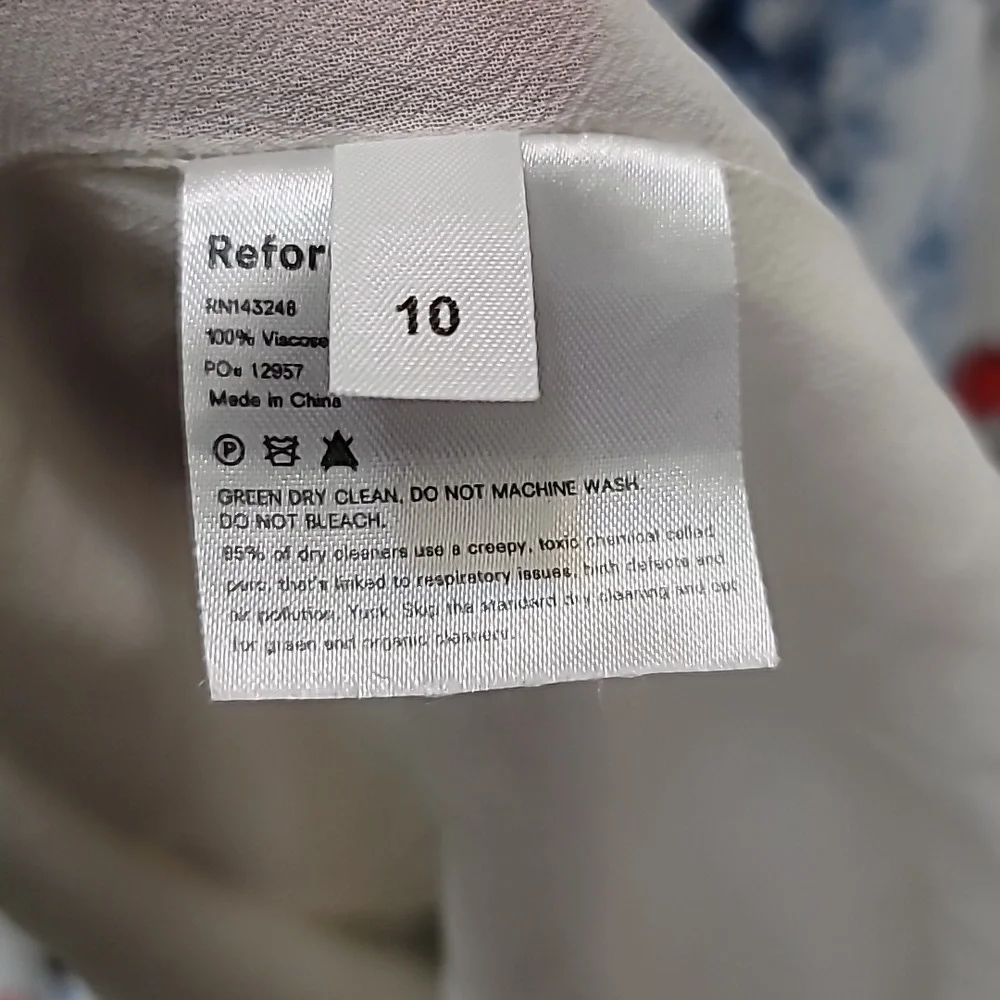 Reformation Nikita Olympia Blue White Floral Print Dress Size 10 - Picture 9 of 12